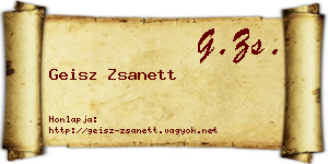 Geisz Zsanett névjegykártya